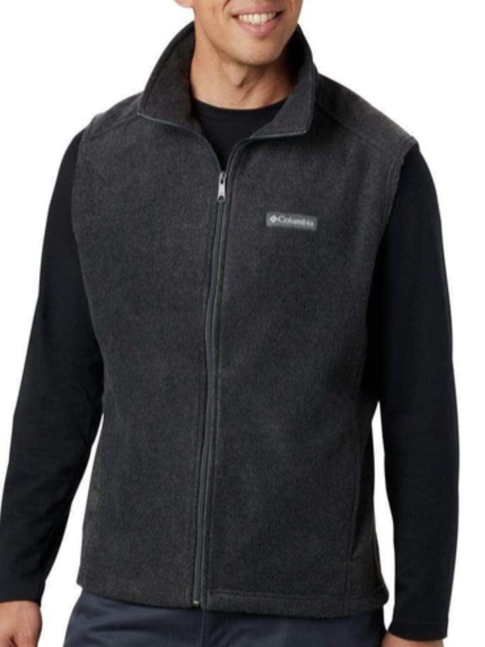 Columbia Steens Mountain Men's Big Tall Black Fleece Full Zip Vest 2XT 2XLT NWT